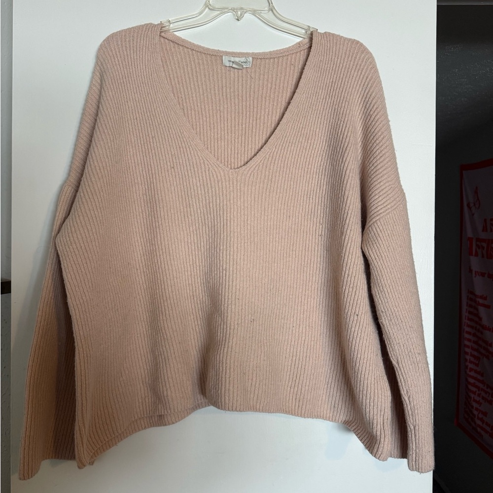 Treasure & Bond V-Neck Sweater - Blush Pink
